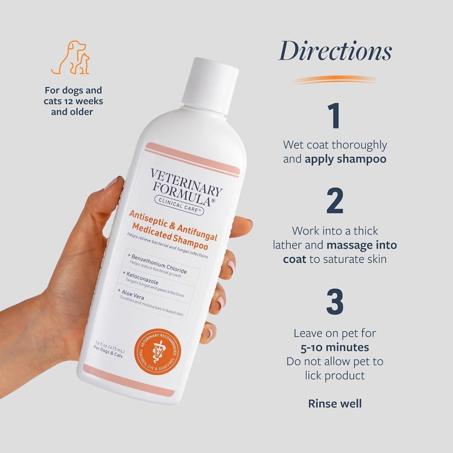 Veterinary Formula Clinical Care Antiseptic and Antifungal Medicated Shampoo Dogs & Cats
