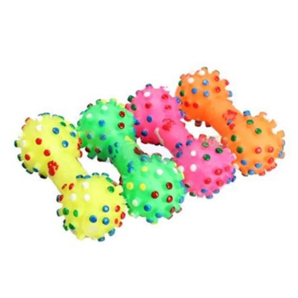 Soft Squeaky Rubber Bone – Fun & Colorful Chew Toy for Puppies & Cats