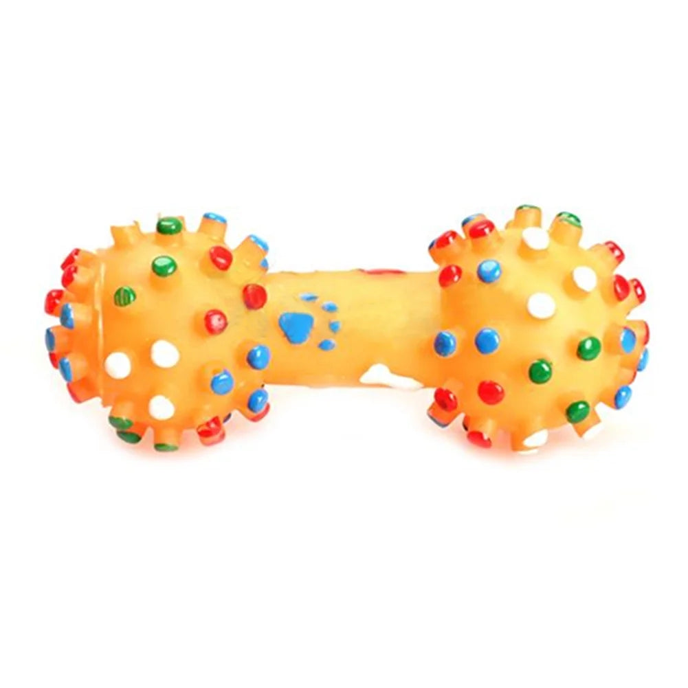 Soft Squeaky Rubber Bone – Fun & Colorful Chew Toy for Puppies & Cats