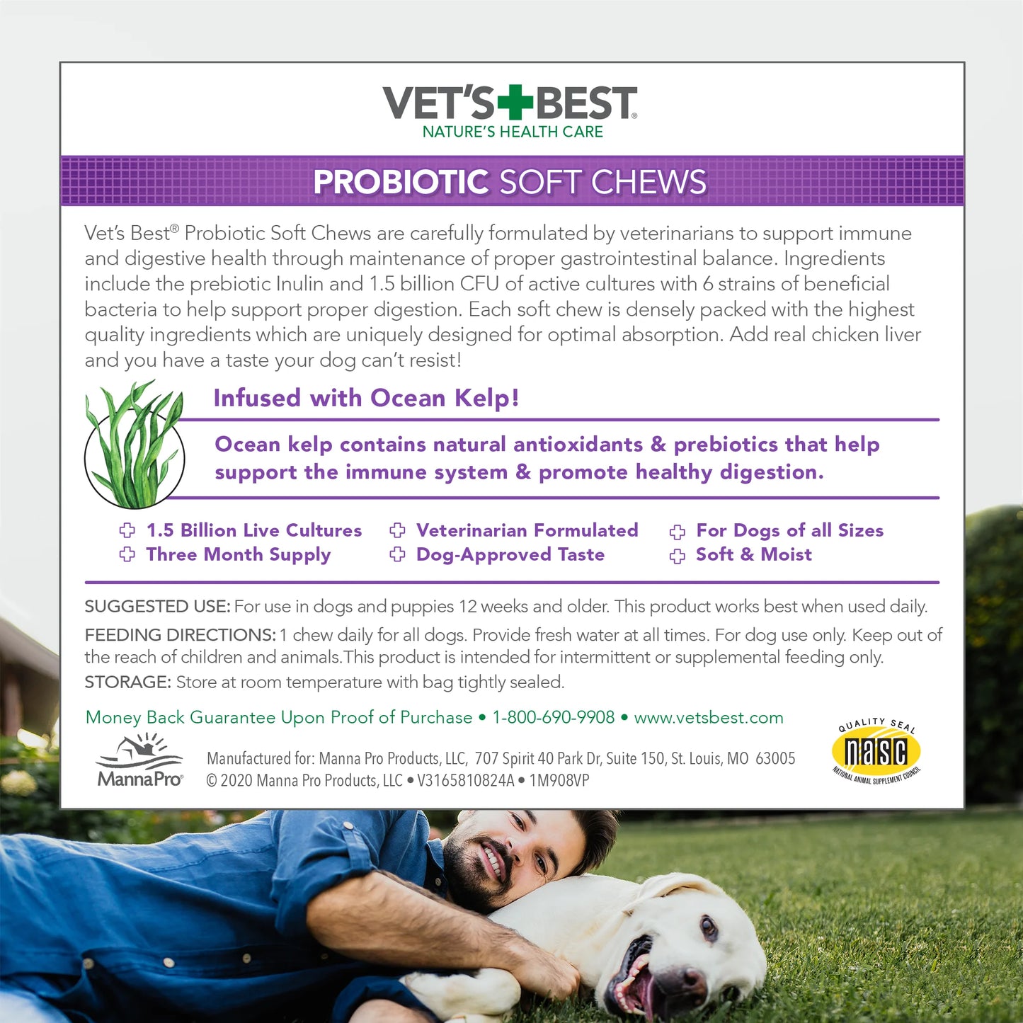 Digestive Health Probiotic Soft Chews for Dogs 4.2 Oz.