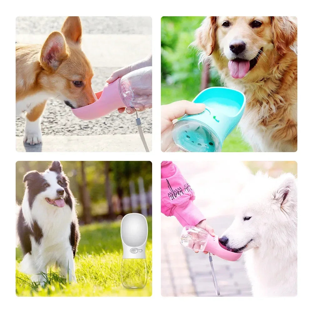 Portable Dog Water Bottle – 350ml/550ml Travel Bowl for Pets