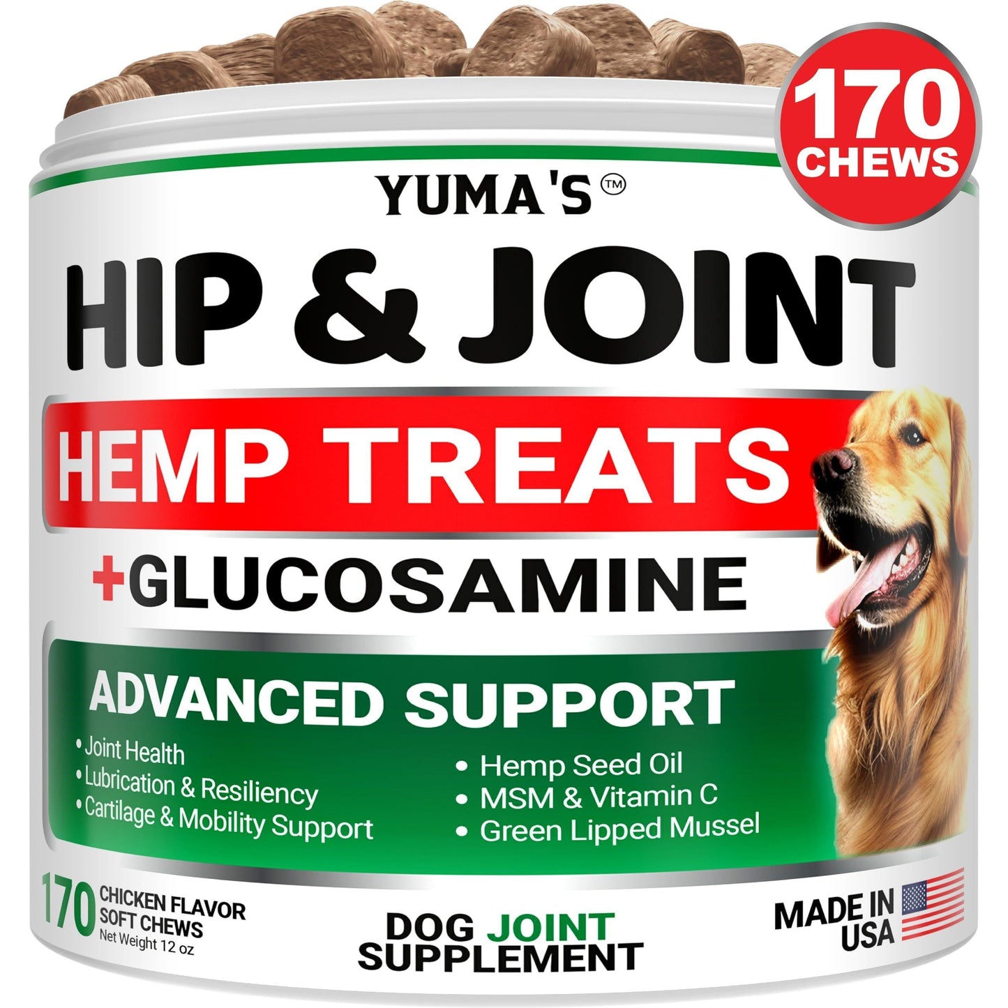 Advanced Dog Joint Supplement – YUMA’S Hemp & Glucosamine Blend
