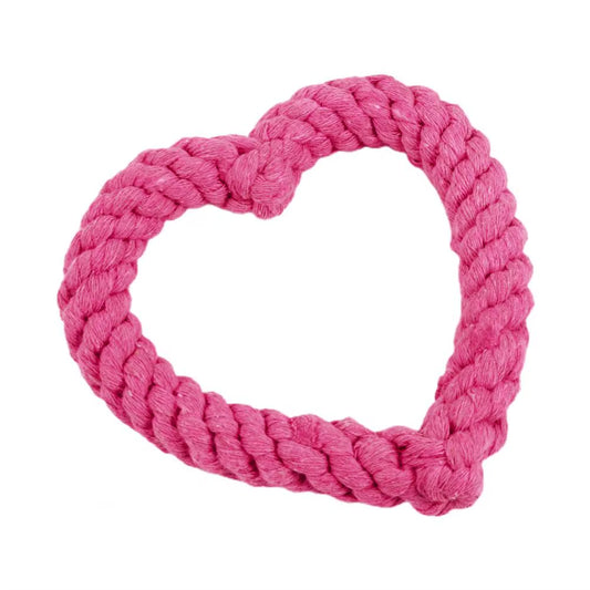 Heart-Shaped Cotton Rope Chew Toy – Durable & Fun for Dogs & Cats