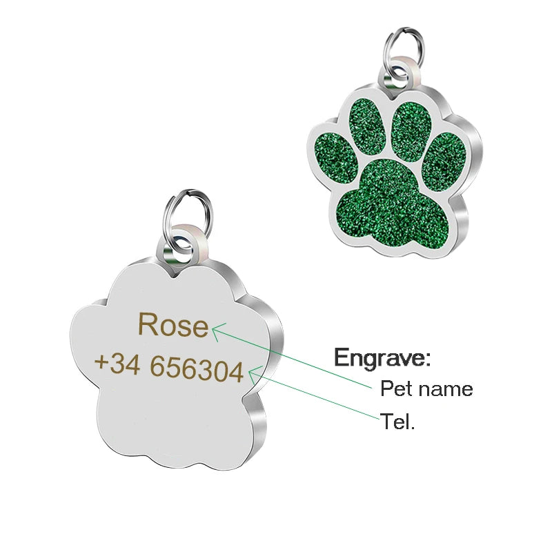 Custom Dog Collar with Name Tag & Bell – Personalized Pet ID Pendant
