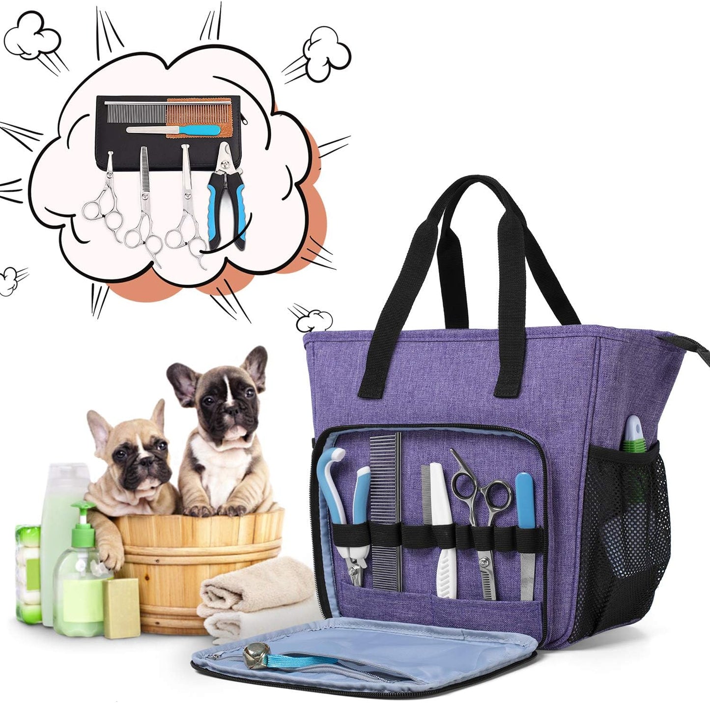 Professional Grooming Organizer – Stylish & Durable Bag for Pet Supplies
