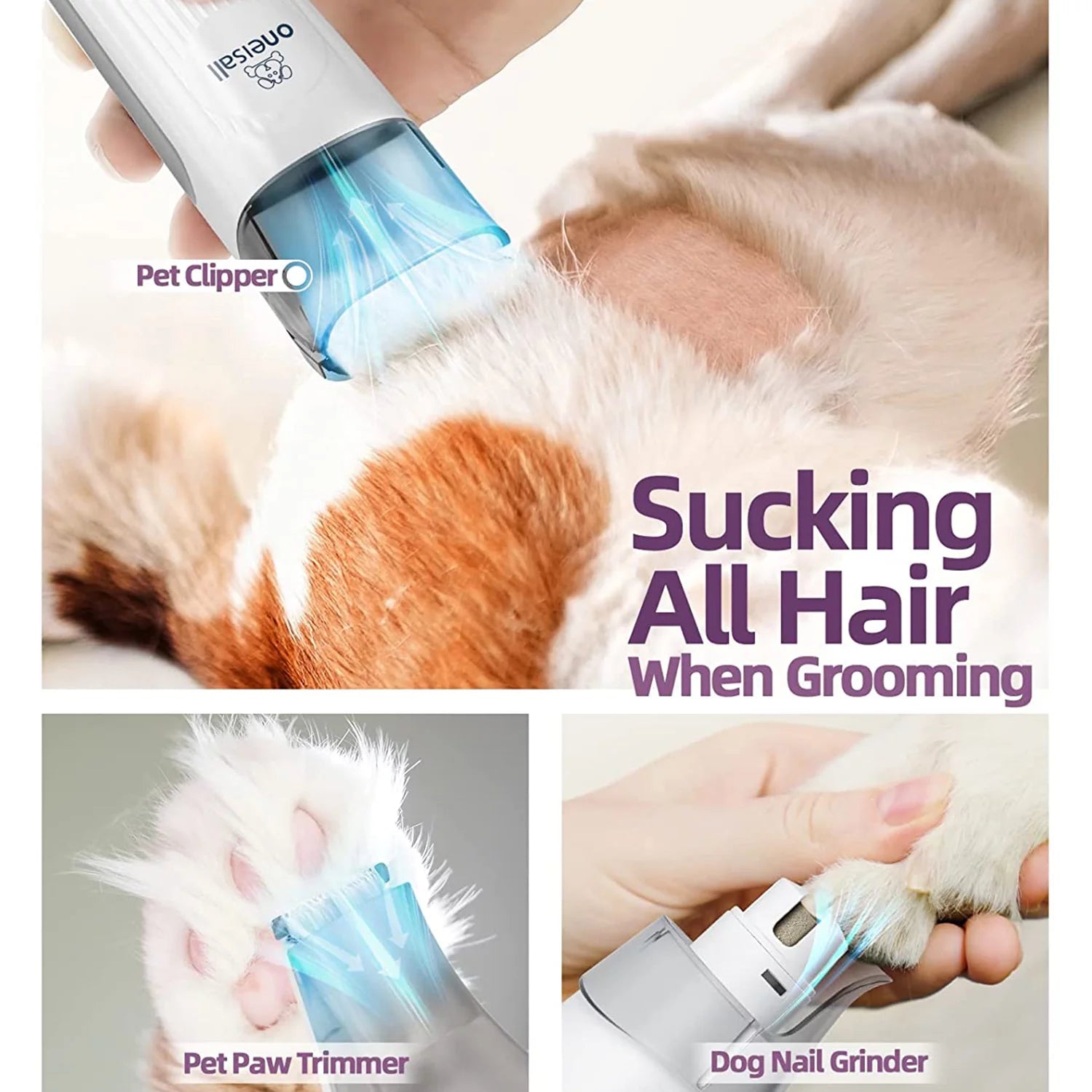 7-in-1 Quiet Pet Grooming Vacuum – Multi Function Hair & Home Cleaning for Dogs & Cats