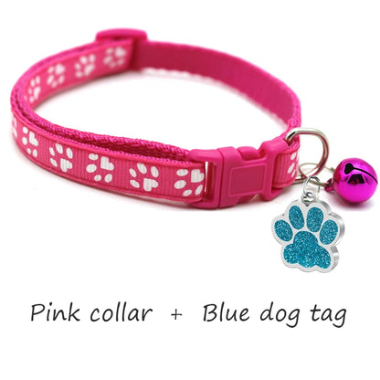 Custom Dog Collar with Name Tag & Bell – Personalized Pet ID Pendant