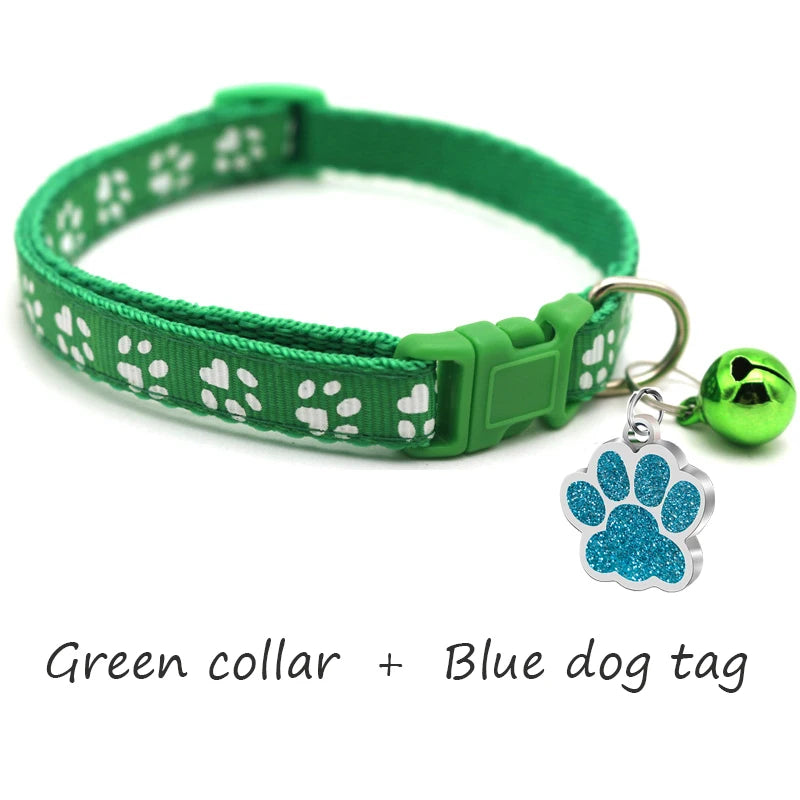 Custom Dog Collar with Name Tag & Bell – Personalized Pet ID Pendant