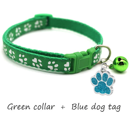 Custom Dog Collar with Name Tag & Bell – Personalized Pet ID Pendant