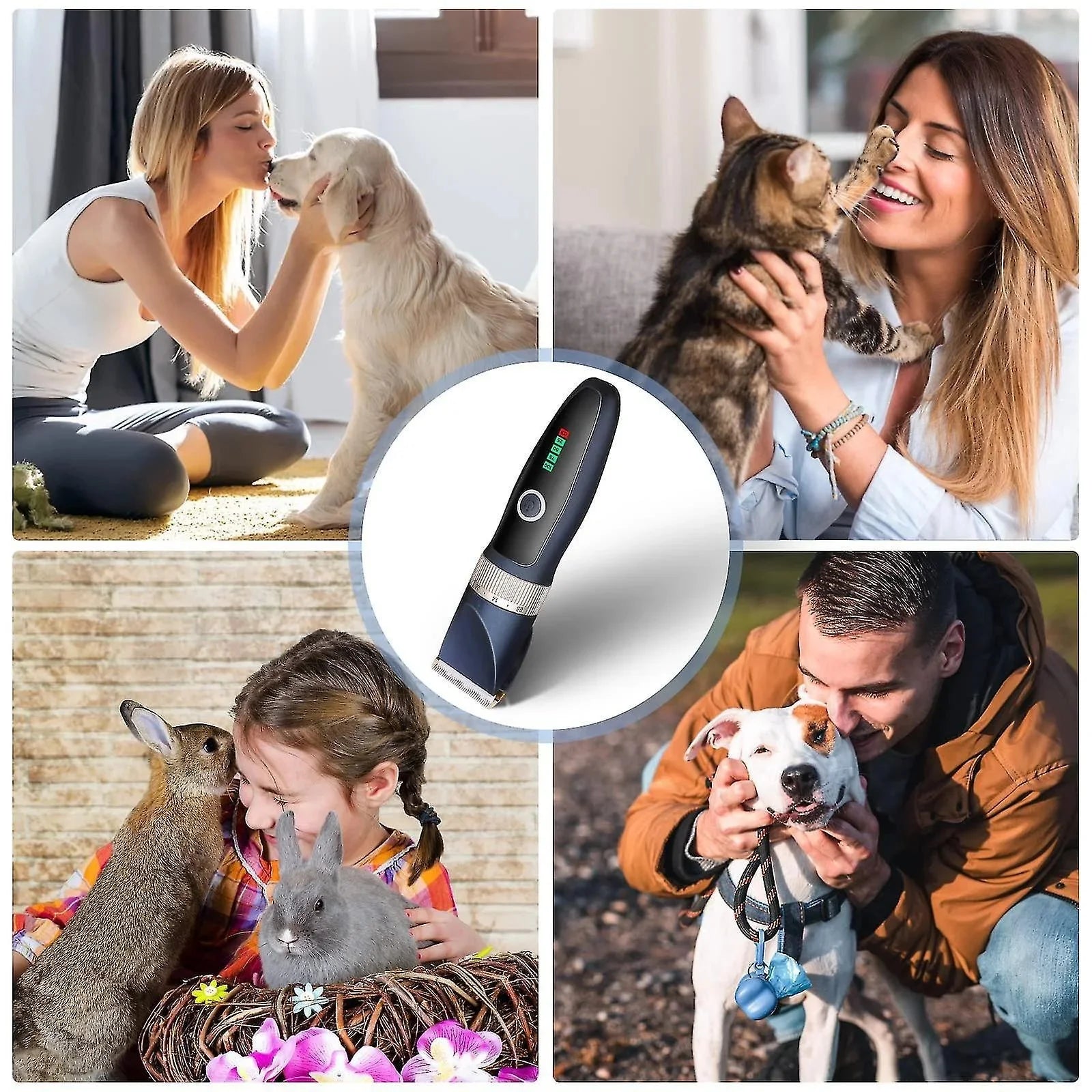 Quiet Electric Pet Clippers – Professional Grooming Kit for Dogs & Cats
