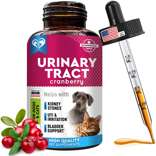 UTI & Bladder Support for Cats & Dogs – Natural Cranberry Kidney Care Drops