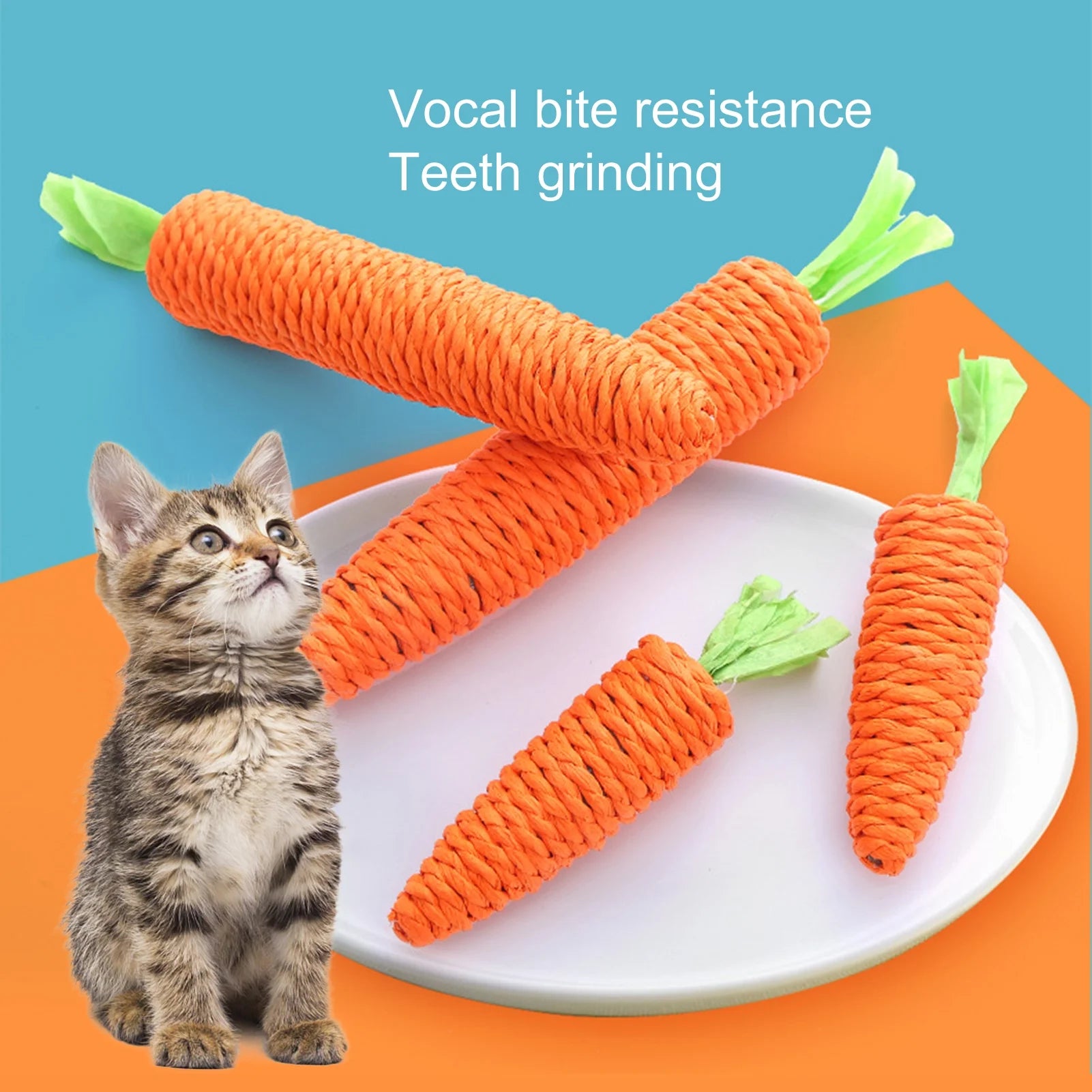 Durable Carrot Dog Chew Toy – Tough & Woven for Teeth & Gums