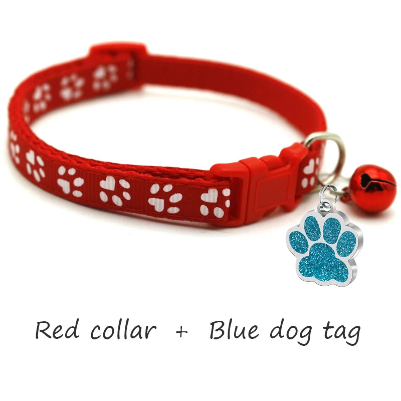 Custom Dog Collar with Name Tag & Bell – Personalized Pet ID Pendant