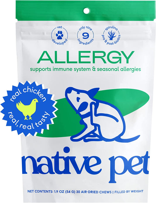 Native Pet Allergy Chews for Dogs | Natural Skin Allergy Relief - 30 Chews