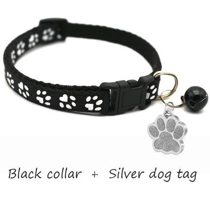 Custom Dog Collar with Name Tag & Bell – Personalized Pet ID Pendant
