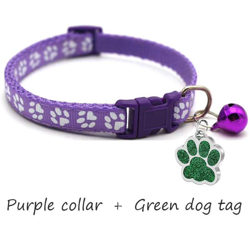 Custom Dog Collar with Name Tag & Bell – Personalized Pet ID Pendant
