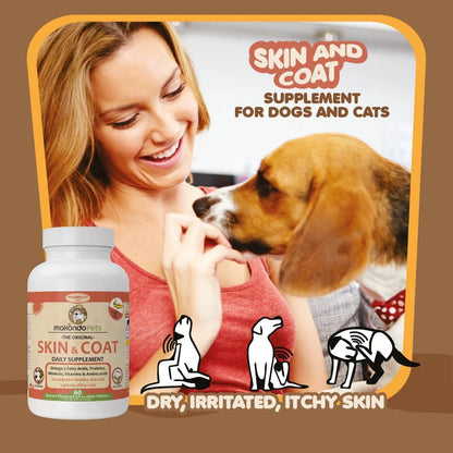Omega 3 Skin & Coat Supplement – Fish Oil for Dogs & Cats with Itch Relief