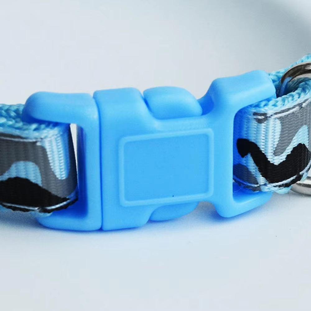 Camouflage Pet Collar – Adjustable Neck Strap with Bell for Dogs & Cats