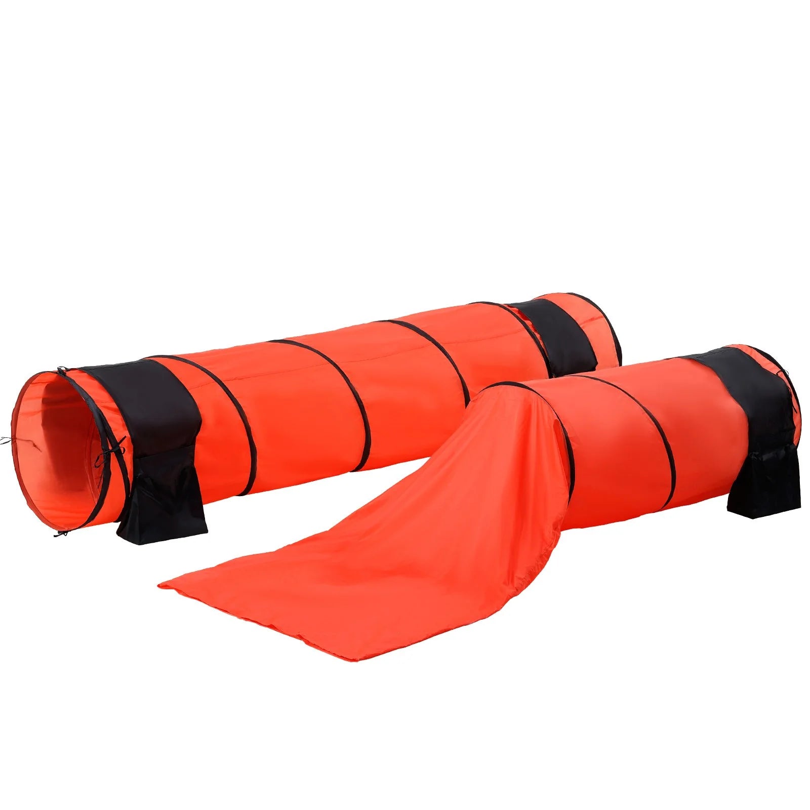 Dog Agility Training Equipment 7 PCS Set Upgrade W/ Hurdles 2 Tunnels Ring