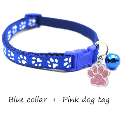 Custom Dog Collar with Name Tag & Bell – Personalized Pet ID Pendant
