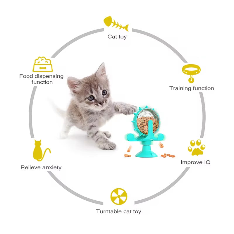 Interactive Treat Dispenser – Rotating Slow Feeder Toy for Cats & Dogs