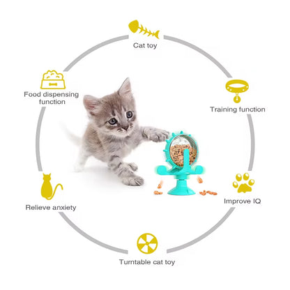 Interactive Treat Dispenser – Rotating Slow Feeder Toy for Cats & Dogs