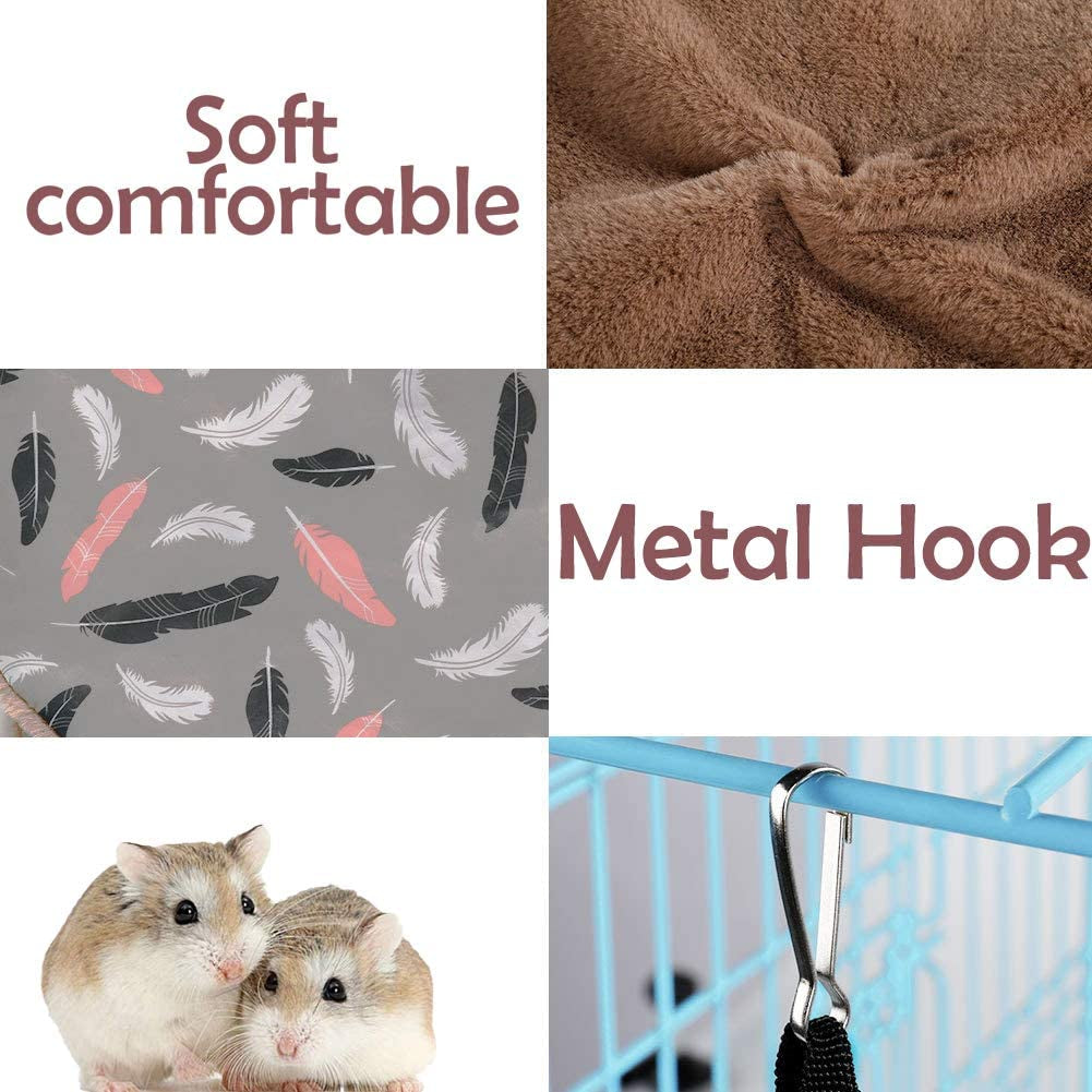 Small Pet Cage Hammock, Hanging Bed for Small Animals Pet Cage Hammock Accessories Bedding for Chinchilla Parrot Sugar Glider Ferrets Rat Hamster Rat Playing Sleeping (Flamingo Update)