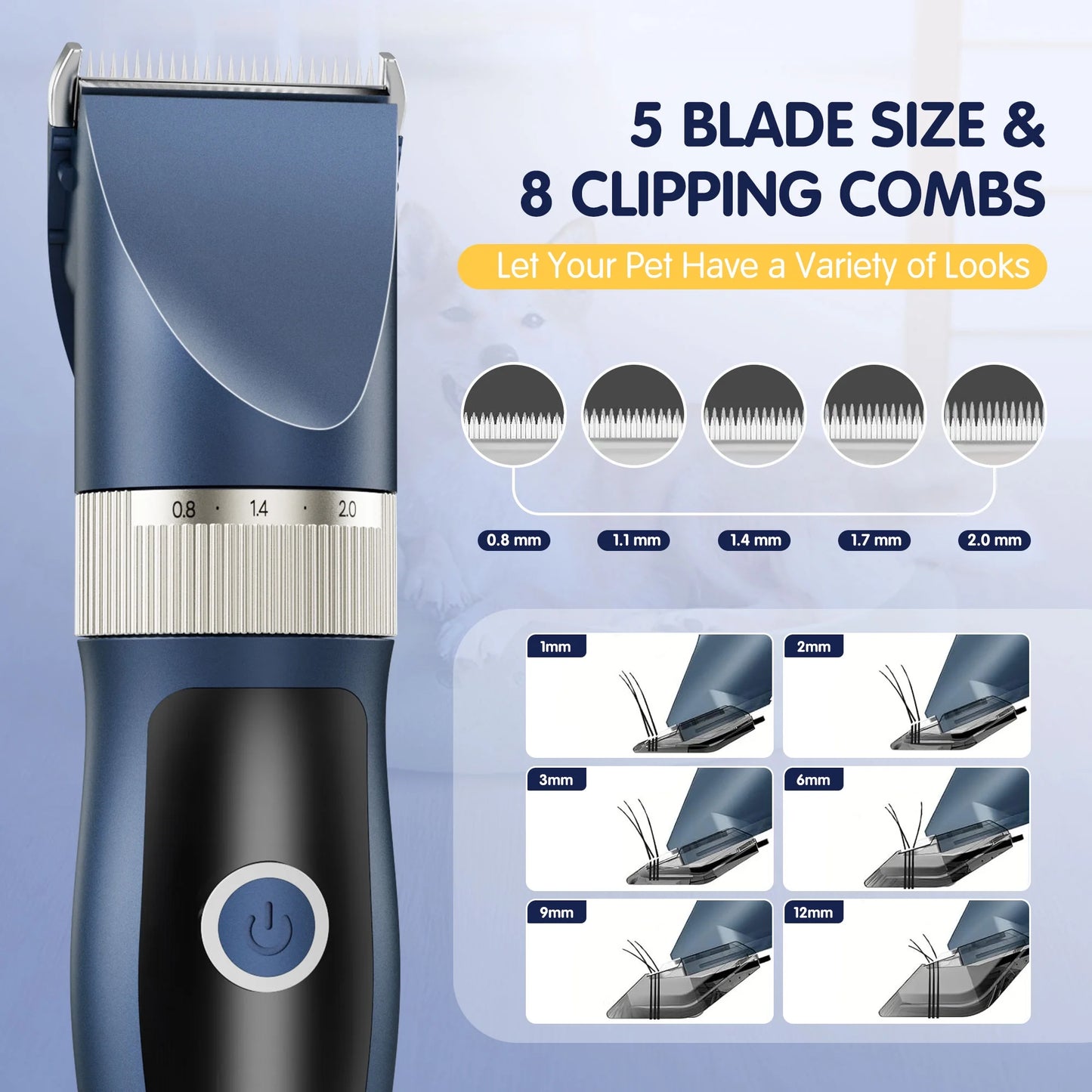 Quiet Electric Pet Clippers – Professional Grooming Kit for Dogs & Cats