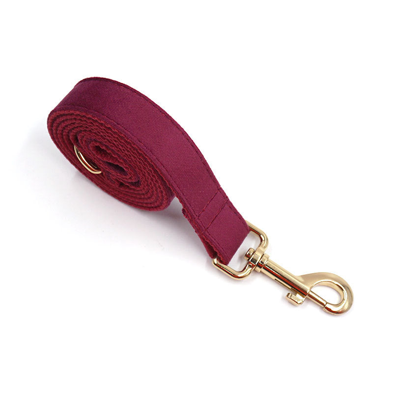 Premium Soft Burgundy Velvet Dog & Cat Collar