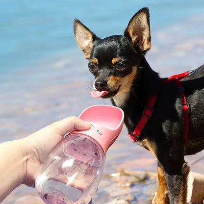 Portable Dog Water Bottle – 350ml/550ml Travel Bowl for Pets