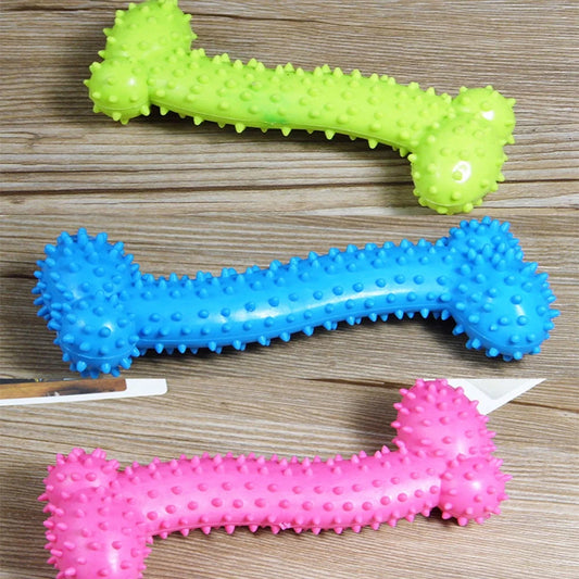 Durable Rubber Chew Bone – Teeth-Cleaning Puppy Toy for Molar Training