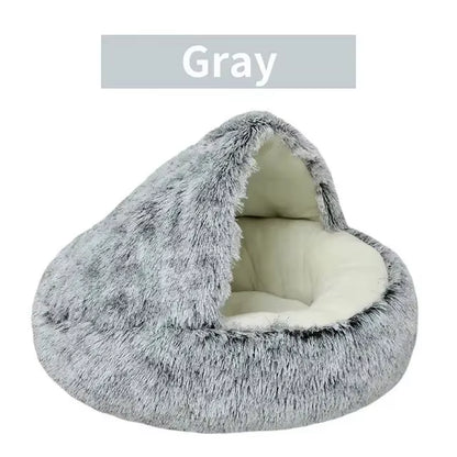 Plush Hooded Pet Bed For Dogs & Cats