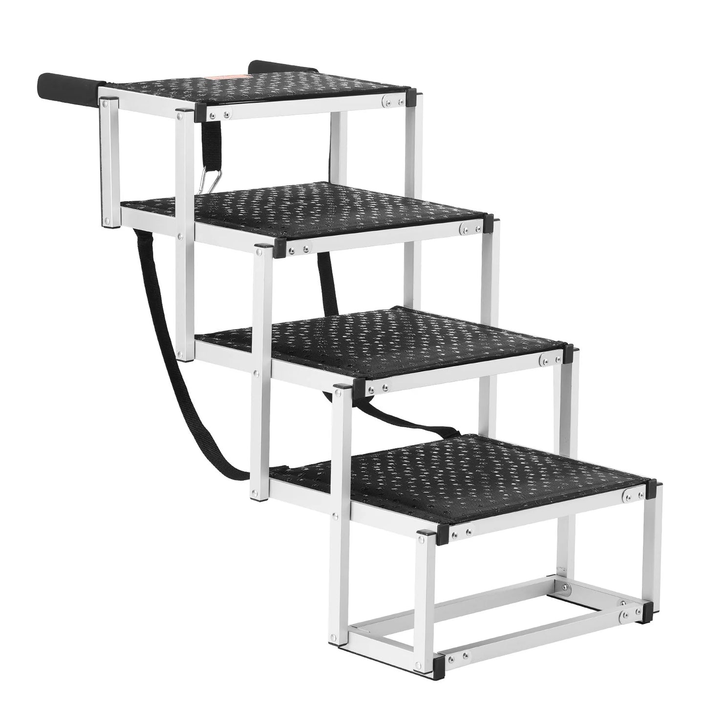 Sturdy Aluminum 4-Step Folding Dog Steps - Loads up to 150 Lbs