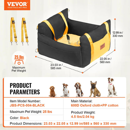 Dog Booster Car Seat Pet Car Seat for Small Dog up to 25LBS Black