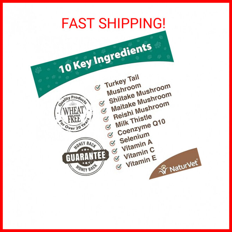 Naturvet Mushroom Immune Support Dog 120Ct - Advanced Health Supplement