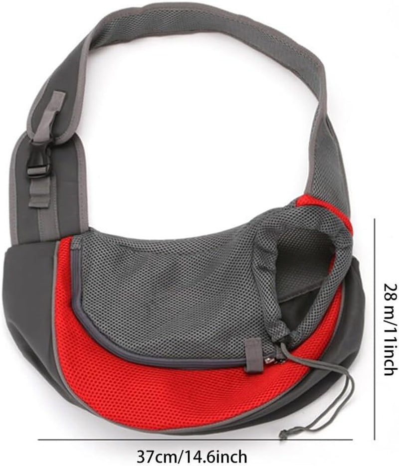 Pet Dog Sling Carrier Breathable Mesh Hands-Free Crossbody Bag for Small Dogs Cat Rabbit Outdoor Travel Purple