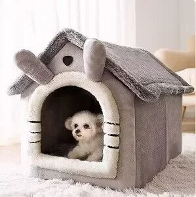 Indoor Warm Dog/Cat House with Removable Bed Cushion Suitable for Small/Medium/Large Pets