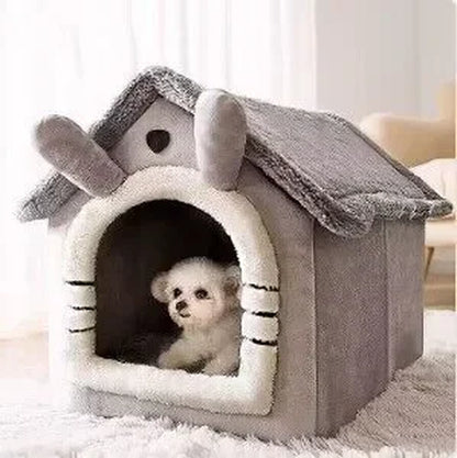 Indoor Warm Dog/Cat House with Removable Bed Cushion Suitable for Small/Medium/Large Pets