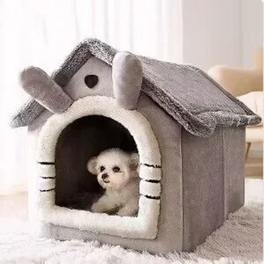 Indoor Warm Dog/Cat House with Removable Bed Cushion Suitable for Small/Medium/Large Pets