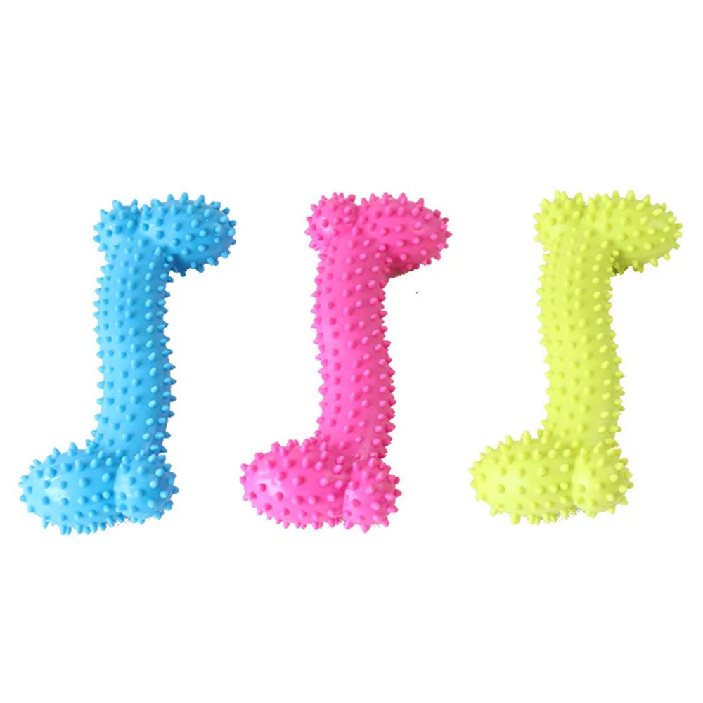 Durable Rubber Chew Bone – Teeth-Cleaning Puppy Toy for Molar Training