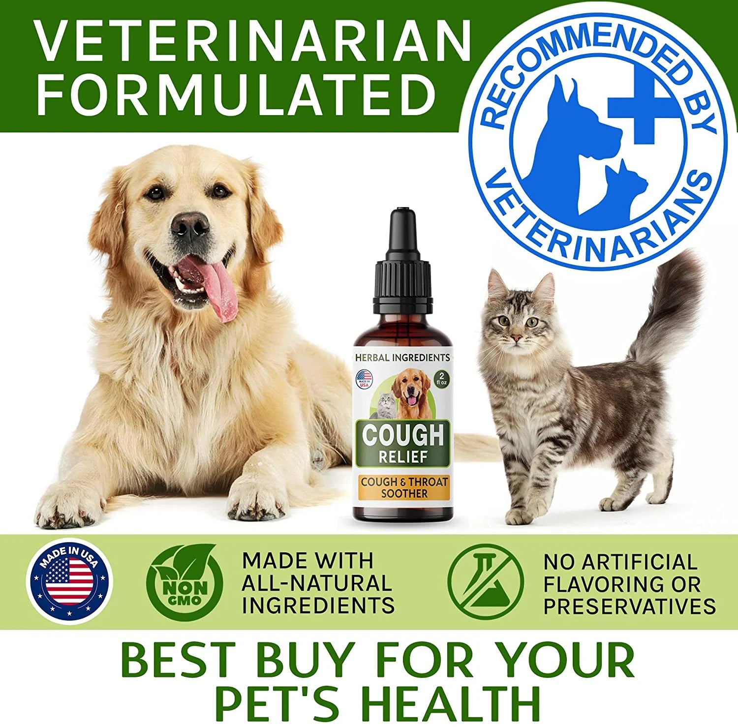 Cough Relief for Pets – Natural Throat Soother Drops for Dogs & Cats