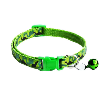 Camouflage Pet Collar – Adjustable Neck Strap with Bell for Dogs & Cats