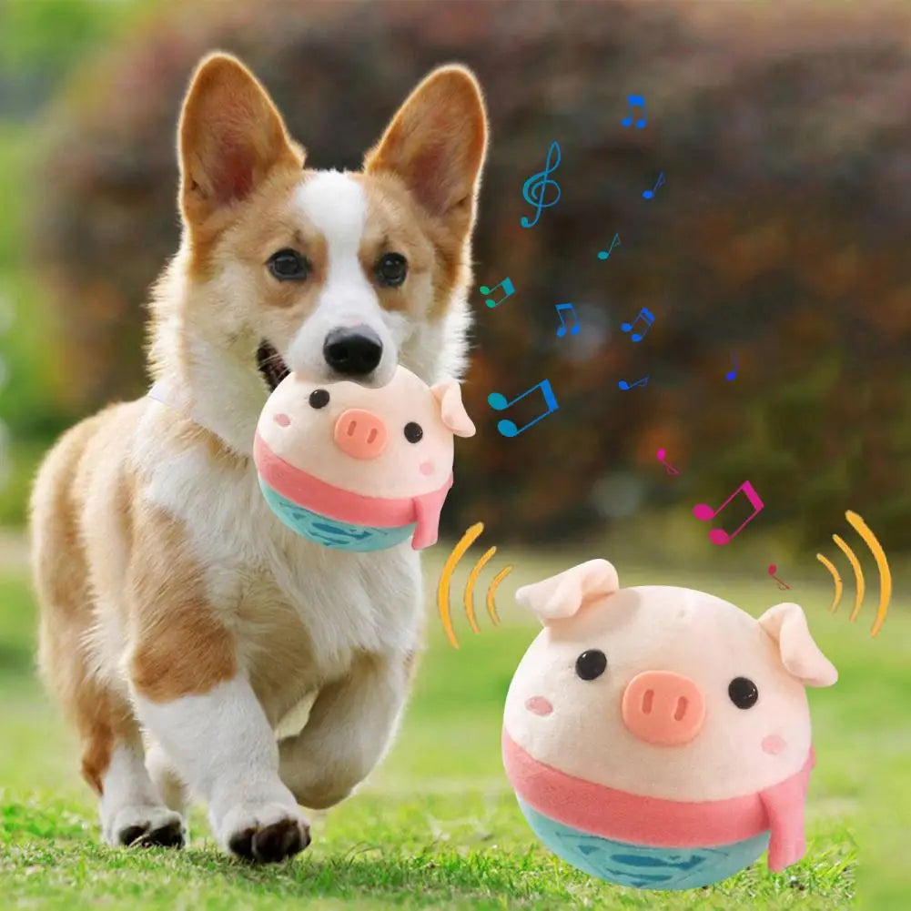Plush Bouncing Dog Ball – Sound-Activated & Engaging for Active Pets