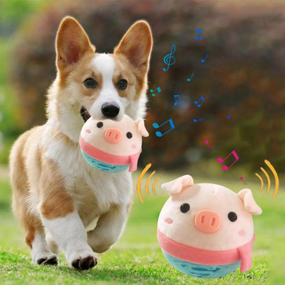 Plush Bouncing Dog Ball – Sound-Activated & Engaging for Active Pets