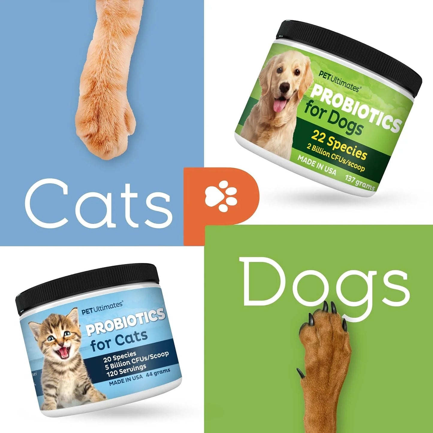 Cat Probiotics Powder with Digestive Enzymes for Cats Digestive Health Supplement 44g