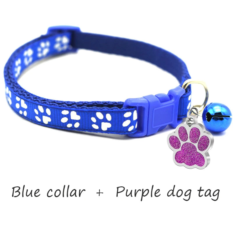 Custom Dog Collar with Name Tag & Bell – Personalized Pet ID Pendant