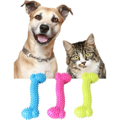 Durable Rubber Chew Bone – Teeth-Cleaning Puppy Toy for Molar Training