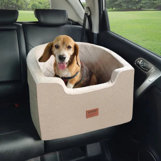 Dog Booster Car Seat Pet Car Seat for Small Medium Dog up to 55 Lbs Brown