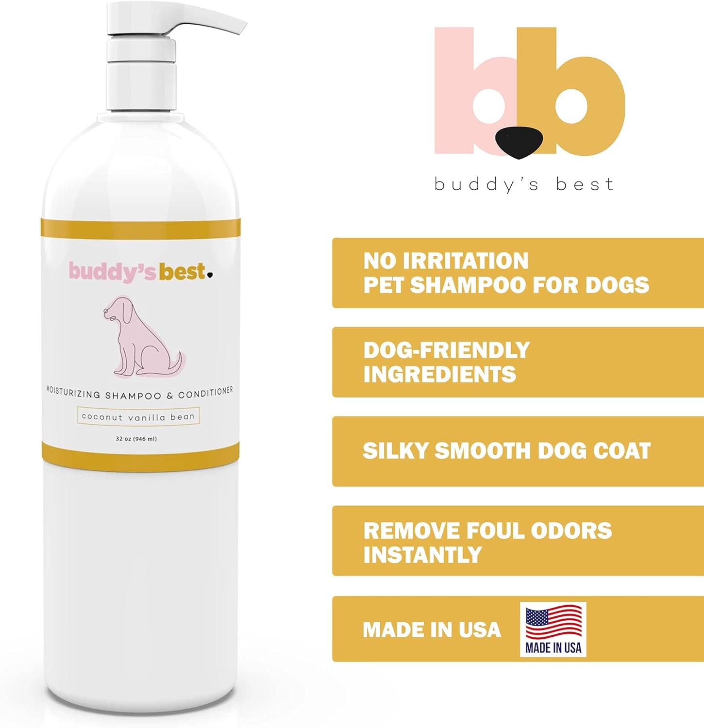 Oatmeal Dog Shampoo & Conditioner – 946ml Gentle Formula for Dry, Sensitive Skin