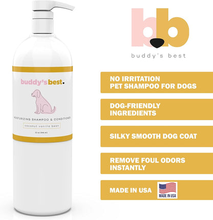 Oatmeal Dog Shampoo & Conditioner – 946ml Gentle Formula for Dry, Sensitive Skin